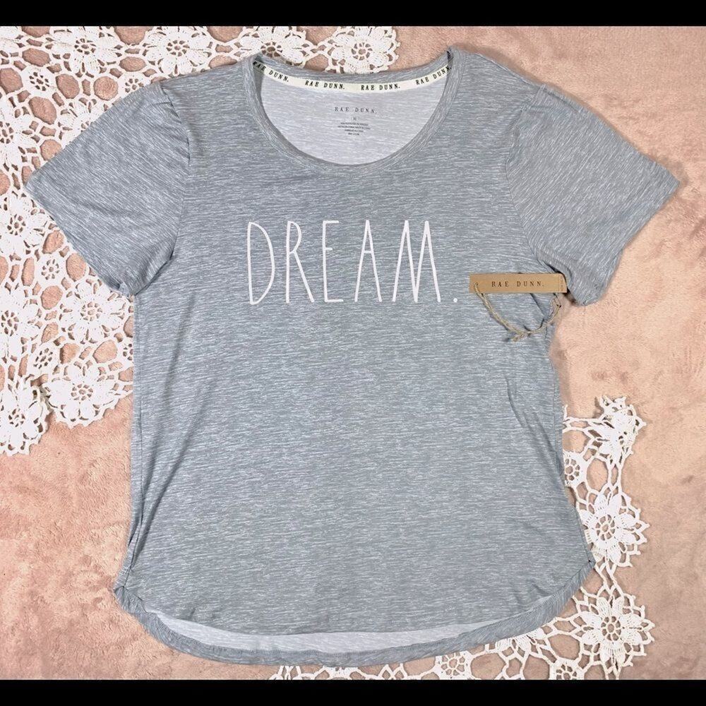 Rae Dunn Dream Sleepwear Night Shirt Hi Low Scoop Neck Grey Lounge Wear Women XL